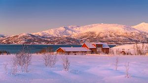 Boerderij in Winter, Noorwegen van Adelheid Smitt