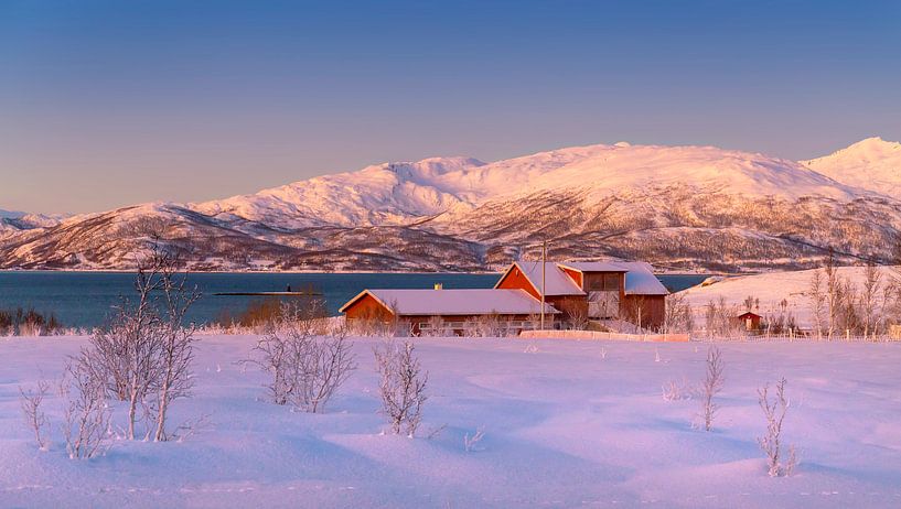 Boerderij in Winter, Noorwegen van Adelheid Smitt