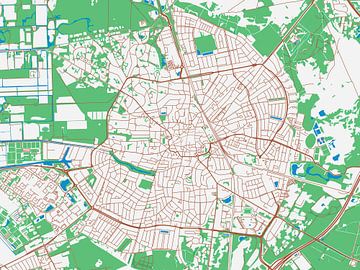 Kaart van Hilversum in de stijl Urban Ivory van Map Art Studio