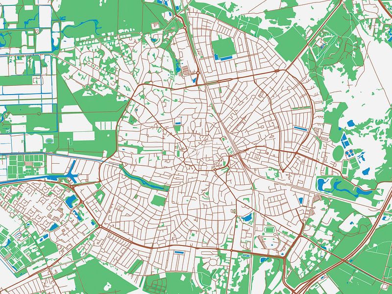 Map of Hilversum in the style Urban Ivory by De Kaartenwinkel