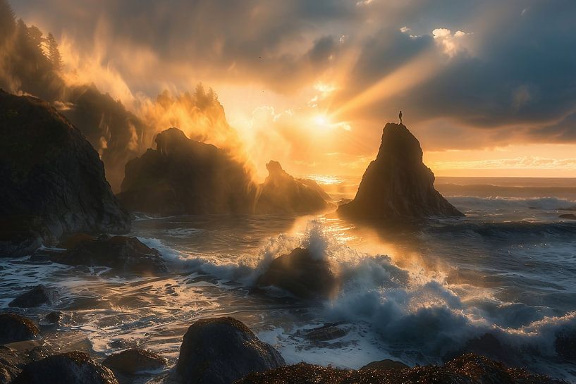 Mystische Sonnenstrahlen von fernlichtsicht