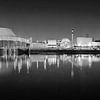 Neckarwestheim nuclear power plant - Panorama black and white by Frank Herrmann