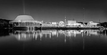 Centrale nucléaire de Neckarwestheim - Panorama noir et blanc