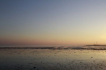 Pastellfarbenes Wattenmeer auf Schiermonnikoog von Gerda de Voogd