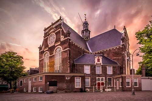 AMSTERDAM Noorderkerk bij zonsondergang