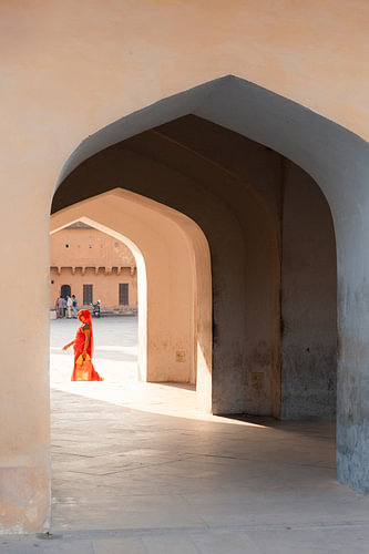 Woman in colourful dress | travel photography print | Jaipur India