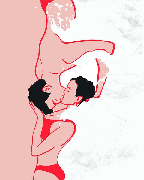 Baiser éthéré dans les vagues par Kintsugi99 