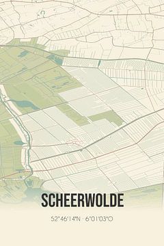 Vintage map of Scheerwolde (Overijssel) by Rezona