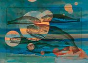 Fish in blue and orange by Nop Briex thumbnail