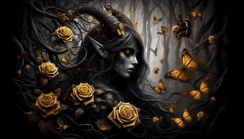 Elfe enchantée dans la forêt dorée par ButterflyPix