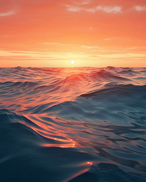 Goldenes Licht über dem Meer von fernlichtsicht