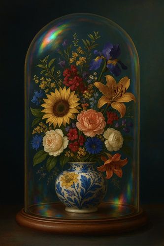 Flowers under a glass bell - Classic bouquet