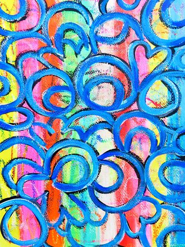 Abstract bleu pattern - open vormen in cobalt blauw