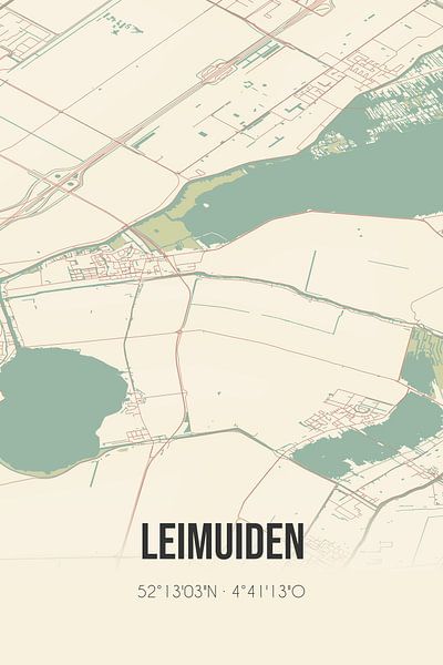 Vintage map of Leimuiden (South Holland) by Prints of Place