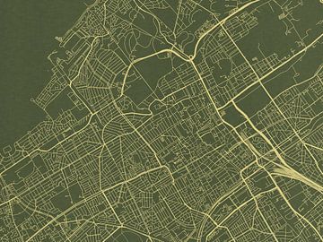 Kaart van Den Haag in Groen Goud van Map Art Studio