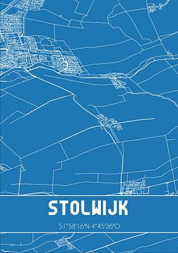 Blaupause | Karte | Stolwijk (Südholland) von Rezona
