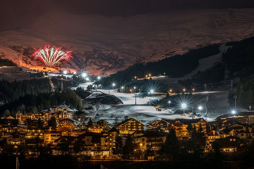 Nacht skiën van Lynxs Photography