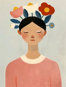 Illustration "Mädchen in Pastellfarben"