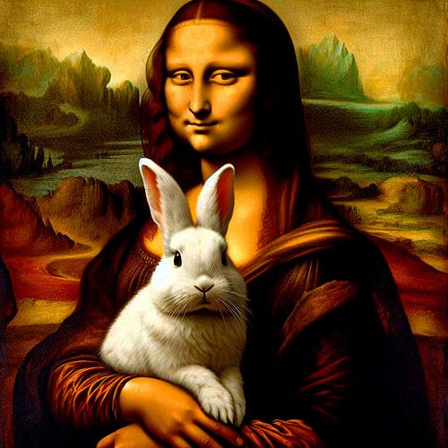 Mona Lisa mit dem Osterhasen. Pop-Art