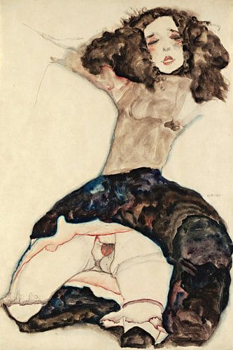 Egon Schiele. Black-Haired Girl with Lifted Skirt