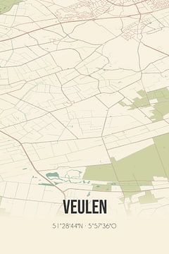 Vintage map of Veulen (Limburg) by Rezona