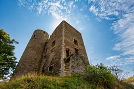 Ein Blick auf die Burgruine Arnstein von Andreas Völkel