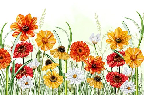 Des fleurs dans le jardin sur Geertje Burgers
