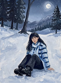Moonlit Winter Girl sur HUGO