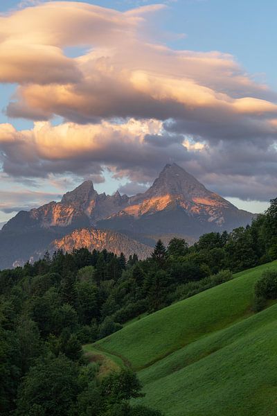 Epic sunrise at Maria Gern with a view of the Watzmann. by Jiri Viehmann