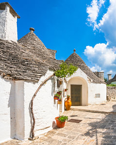 Trulli von Alberobello Häuser. Apulien, Italien.
