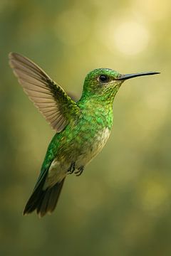 Dans in de Lucht – Groene Kolibrie in Volledige Vlucht van But First Framing