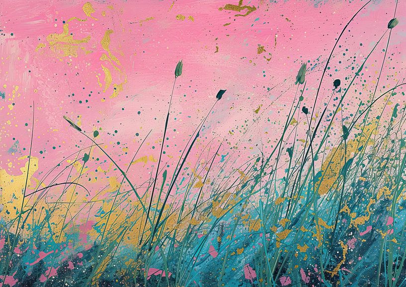 Neon Blumen Kunst | Neon Blossom Burst von Kunst Laune