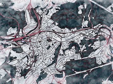 Map of Neunkirchen (Saar) with the style 'White Winter' by Maporia