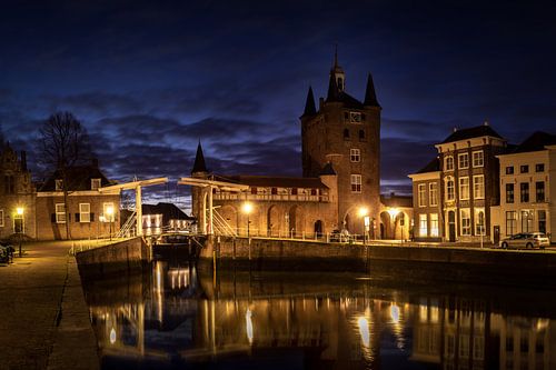 The old fishing port of Zierikzee at dusk