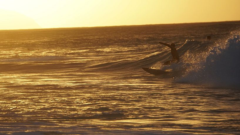 The surfer at sunset by Mark Helmers