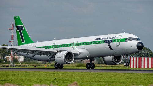 Transavia Airbus A321neo in retro livery.
