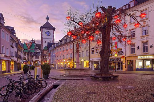 Freiburg met kerstversiering