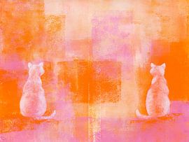 Katze im Spiegel Acrylgemälde von Karen Kaspar