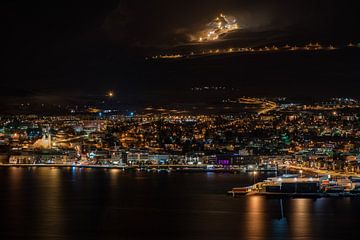 Akureyri at night by Andreas Jansen