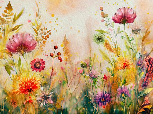 Fleurs et herbes sauvages dans les champs de la série : L'été botanique - 2