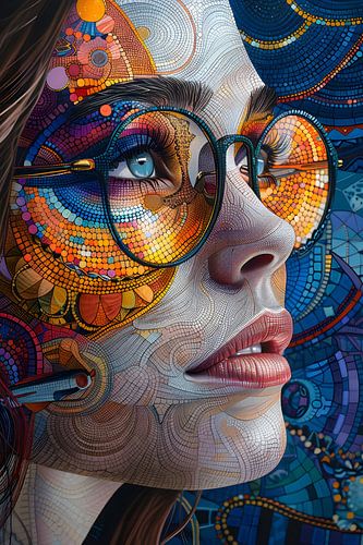 Schilderij Vrouw Abstract | Schilderij Vrouw Modern | Groot Schilderij Vrouw Gezicht