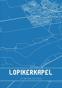 Blauwdruk | Landkaart | Lopikerkapel (Utrecht) van Rezona