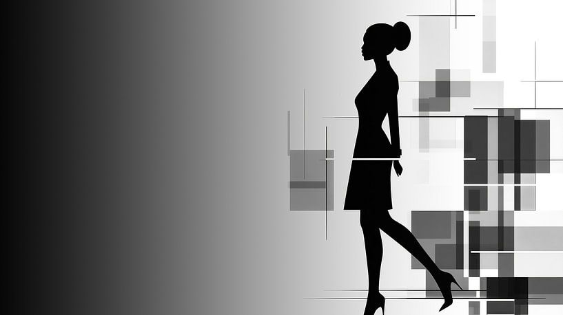 Geschäftsfrau mit geometrischen Formen von Frank Heinz