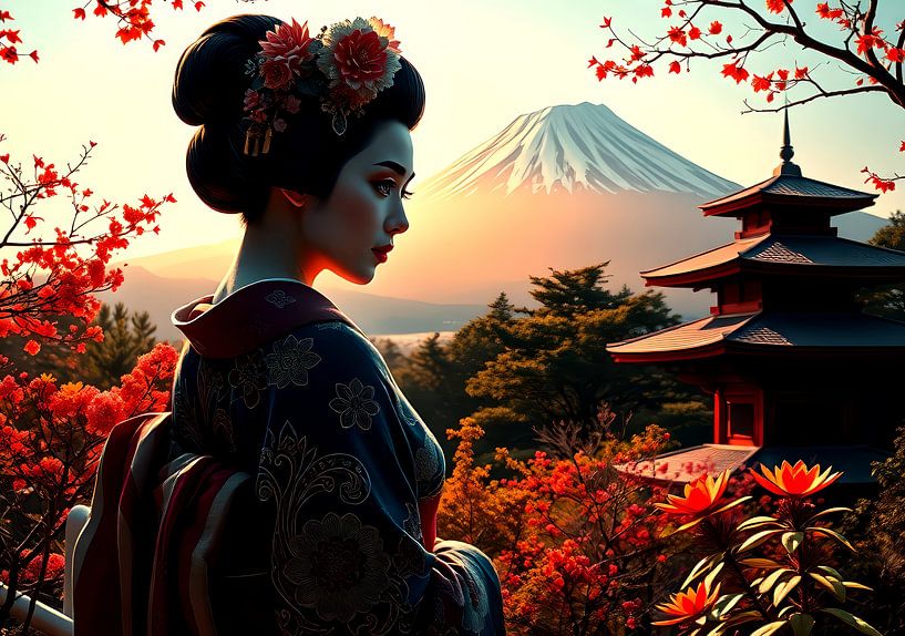 Art japonais Geisha par Egon Zitter