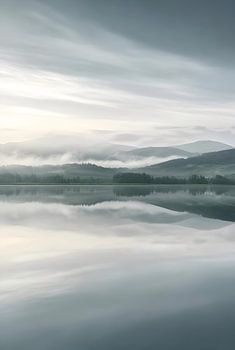 Serene Misty Lake Reflection