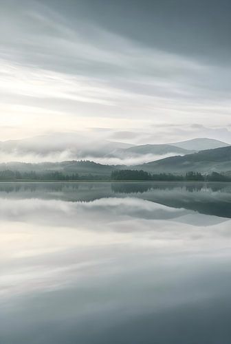 Serene Misty Lake Reflection