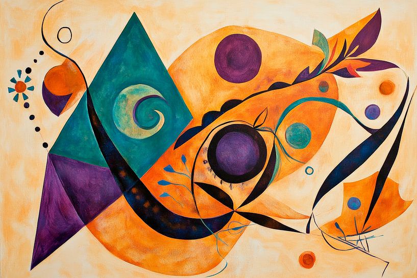 Géométrie colorée et formes organiques par Poster Art Shop