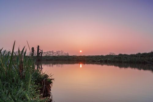 Lente zonsopkomst in de Polder, Stolwijk