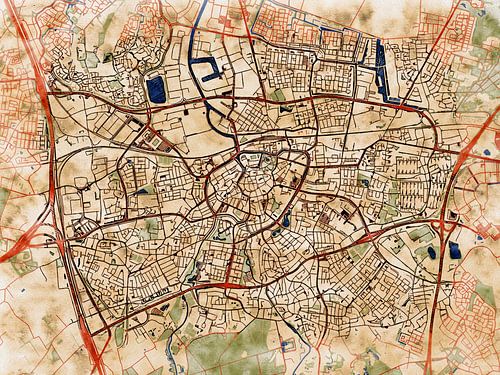 Kaart van Breda in de stijl 'Serene Summer'