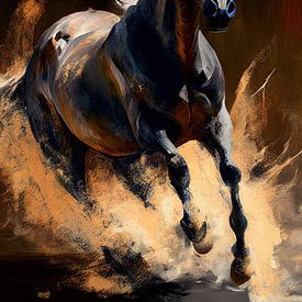 Paard in galop van Bert Nijholt